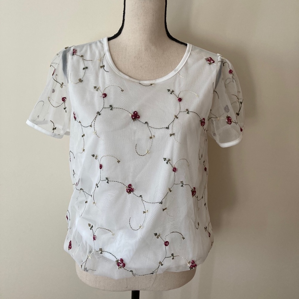 Womens Top sheer/lined (S-M-L-XL see measurements)